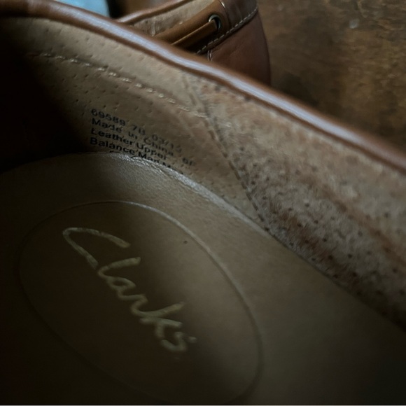 NEW Clark’s Bendables Poem Cottage Tan Leather Ballet Flats USL 6B (M) - Picture 9 of 10